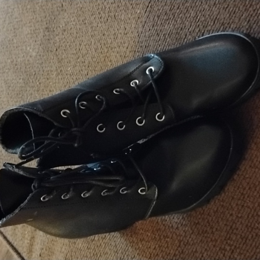 Soda Black Lace Up Boots for Women